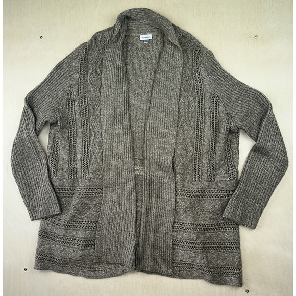 Avenue Womens Plus Sz 22/24 Brown Knitted Longline Open Front Sweater Cardigan - Picture 3 of 11